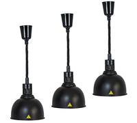 Hanging Food Heat Lamp, Commercial Food Warmer, Retractable Heat Lamp for Buffet Kitchen Restaurant(Dia.25cm, Adjustable Height 60-180cm)(Color:Black)