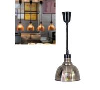 Hanging Food Heat Lamp Warmer, Catering Heating Light, Pendant Ceiling Lights for Keep Buffet Steak Warm, Restaurant Kitchen Supplies(ID25CM(G038),Steel color)
