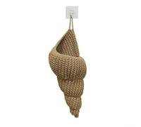 Hanging Fruit Basket, Boho Woven Wall Decor Mounted Baskets, Handwoven Cotton Rope Woven Storage Baskets for Organizing, Aesthetic Teardrop Shelves for Fruit, Towels(Large)
