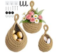Hanging Fruit Basket for Kitchen, Hanging Storage Baskets for Kitchen to Storage Potato Onion Fruit Vegetable With 6 Hooks Fruit and Vegetable Wall Baskets for Storing Food