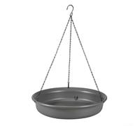 Hanging garden bird feeder and bird bath tray for outdoor spaces, designed to provide birds with a safe place to bathe and feed comfortably