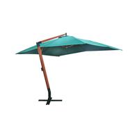 Hanging Garden Parasol 400x300x285cm Green Polyester Canopy Bamboo Pole 55mmVent