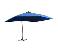 Hanging Garden Parasol Blue 400x300cm Polyester Canopy Bamboo Pole 55mm Crank UK