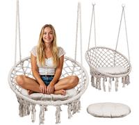 Hanging garden swing chair BOHO beige