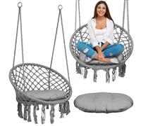 Hanging garden swing chair BOHO gray + pillow