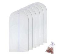 Hanging Garment Bag for Storage 60 x 120cm(24'' x 48'') Travel Long Suit Bag Sturdy Zipper Moth Proof Clothing Bag Pack of 6 with Moth Cedar Balls Pack of 6