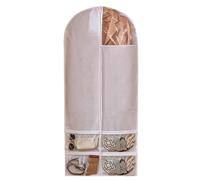 Hanging Garment Bags with Zipper, Clothes Bag For Travel with Clear Window, Garment Covers with 4 Pockets, Non-woven Fabrics, Suit Bags for Suits, Dresses, Coats(White,140cm/55in) (White 120cm/47in)