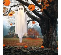 Hanging Ghosts, Halloween Decorations Outdoor - 5FT Large Hanging Ghost SwingString Swing Board&Upgraded Sheet,Scary Ghost Halloween Party Decor Outside for Tree Porch Yard Garden Lawn