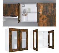 Hanging Glass Cabinet Home Storage Glass Shelf Organiser Cupboard VidaXL