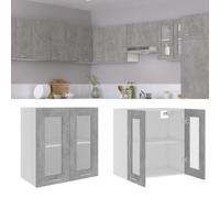 vidaXL Hanging Glass Cabinet Concrete Grey 60X31X60cm Engineered Wood, Grey