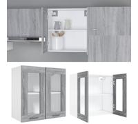 Hanging Glass Cabinet Home Storage Glass Shelf Organiser Cupboard VidaXL