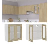 Hanging Glass Cabinet Home Storage Glass Shelf Organiser Cupboard VidaXL