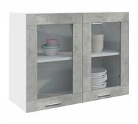 Hanging Glass Cabinet Lyon Concrete Grey 80x31x60 cm Berkfield Home Grey One Size