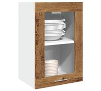 Hanging Glass Cabinet Lyon Old Wood 40x31x60 cm Engineered Wood Berkfield Home Brown One Size