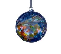Hanging Glass Friendship Ball 10cm diameter - Blue & Multi