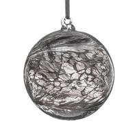 Hanging Glass Friendship Ball 10cm diameter , Silver