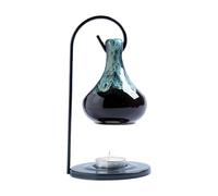 Hanging Glazed Ceramics Essential Oil Burners Aromatherapist Diffuser Tealight Holder With Iron Stand Home Decors Hanging Aromatherapies Diffuser