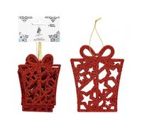 Hanging Glitter Christmas Present Decorations Assorted Colours