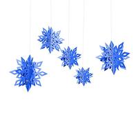 Hanging Glitter Snowflake Decorations Home Decor 6Pcs/set Large Cardboard 3D Snowflake Ornaments Set Christmas for Christmas Tree Xmas Home Wall Holiday Party Gift,Blue