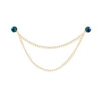 Hanging Gold Chain Lapel Pin for Men Suits Tassel Brooch Chain Collar Pins Rhinestone Crystal Brooch Pin Suit Lapel Pins for Men Collar Chains for Shirts Accessories, S, alloy,rhinestones, no gemstone