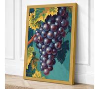 Hanging Grapes Botanical Canvas Wall Art Print 24x16 Inch