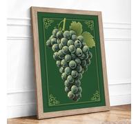 Hanging Grapes in Gold Botanical Framed Wall Art Print A1 Oak
