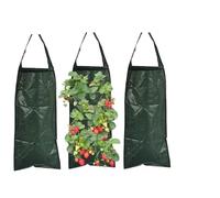 Hanging Grow Bags, 3Pcs Flower Strawberry Planter Bags, Multifunction Vegetable Flower Strawberry Herbs Plant Grow Bag for Vertical Gardening
