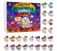 Hanging Halloween Countdown Calendar, Countdown to Halloween Ghost Calendar with 24 Pendants - Acrylic Flat Wall Decor for Family, Adults, Teenagers, Friends,