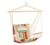 Hanging Hammock Chair Swing Chair Thick Rope Frame Safe Wide Seat Indoor Outdoor Home