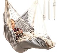 Indoor Hammock Chair Swing - Hanging Hammock Swing Chair - Indoor/Outdoor - Hanging Chairs for Bedroom, Patio, Porch, Swinging Chair Hammock for Adults - Built-In Footrest - Spacious Full-Body Support