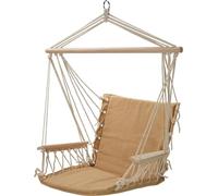 Hanging Hammock Chair with Armrests - 90cm -Cotton & Polyester Canvas - 120kg Capacity - Comfortable & Durable, Indoor Outdoor Swing Seat with Suspension Straps