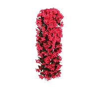 Hanging Hanging Basket Bunch Violet Flower Hanging Garland Wisteria Orchid Wall Artificial Flowers Artificial Vivids Artificial flowers Faux Flowers Artificial Outdoor Flowers (Red, One Size)
