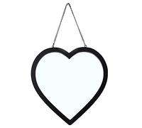 Hanging Heart Mirror/Decorative Vanity Mirror (Black, 44.5 x 44.5 cm)
