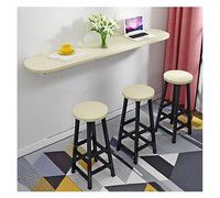 Hanging Home Narrow Long Table, Laundry Table Floating Countertop, Wall Mounted Folding Table, Folding Wall Desks for Small Spaces, Compact Solution, Floating Desk with Iron Bracket(Teak col