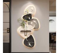 Hanging imitation 3D textured wall art decor, LED wall Sculptures art with plug in power, landscape wall art with light for living room bedroom hallway entrance home interior(A,60x120cm/23.6x47.2in)