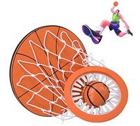 Hanging Indoor Basketball Hoop - (2 Ball) Heavy-Duty Adhesive Backing, Catch Kids Toy Game Training Equipment(1Set(2 Ball))