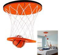 Hanging Indoor Basketball Hoop, Portable Mini Basketball Game Set for Bedroom, Indoor Hanging Hoop & Funny Stress-Relieving Toy for Adults & Kids (Orange)