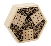Hanging Insect Bug Bee Nest Hexagonal Hotel Wooden House Bamboo Wildlife Shelter