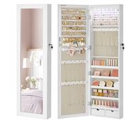 Hanging Jewellery Cabinet, White + Beige