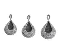 Hanging Jute Baskets for Veggies - 3 Pack Boho Handwoven Teardrop Wall Storage Basket Set Rustic Bird Nest Style Organizer for Fruits Onion Potato Kitchen Pantry Decor (#3)