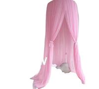 Hanging Kids Bedding Dome Bed Canopy Cotton Mosquito Net Bedcover Curtain for Reading Playing Home Decor for Boys Girls(Peach Pink)