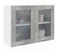 vidaXL Hanging Glass Cabinet Lyon Concrete Grey 80x31x60 cm, Grey