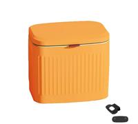 Hanging Kitchen Compost Bin Small Trash Can With Removable Inner Barrel Suitable For Cabinet Countertop Bathroom Hanging Wall Sliding Cover (Orange)