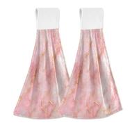 Hanging Kitchen Towels Magenta Jade with Gilded Patterns 2PCS Super Soft Absorbent Washcloth Quick Dry Hang Towel Dish Cloth for Home, Bathroom, Farmhouse, Housewarming, Tabletop Decor