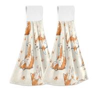 Hanging Kitchen Towels Orange and White Cats 2PCS Super Soft Absorbent Washcloth Quick Dry Hang Towel Dish Cloth for Home, Bathroom, Farmhouse, Housewarming, Tabletop Decor