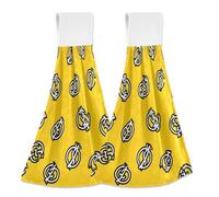 Hanging Kitchen Towels Pattern Dollar Signs 2PCS Super Soft Absorbent Washcloth Quick Dry Hang Towel Dish Cloth for Home, Bathroom, Farmhouse, Housewarming, Tabletop Decor