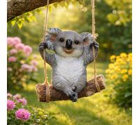 Hanging Koala Tree Ornament Swinging Garden Figure Rope Decor Large Outdoor