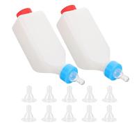 Hanging Lamb Milk Feeder 500ml Bottle with Multiple Nipples for Sheep | Thickened Plastic ABS Construction, Inverted Design, Flexible Installation, Batch Feeding, Reduced Refills, Suitable