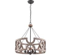 Hanging Lamp, Barn Antique 4-Light Ceiling Lighting Rustic Farmhouse Chandelier, Distressed White,Indoor Lighting