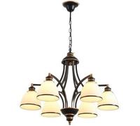 Hanging Lamp, Candle-Style 6-Light Wooden Chandelier, French Country Rustic Elegant Ceiling Light Distressed White,Chandelier Lamp